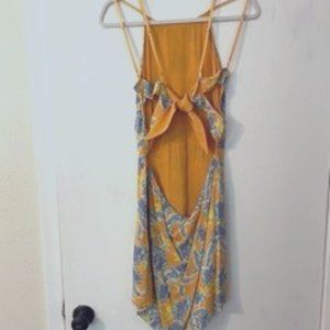 For Love & Lemons Tropical Tie Back Strappy Dress